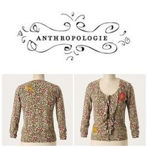 Anthropologie Purrfect Posy Floral Cardigan